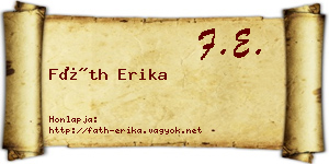 Fáth Erika névjegykártya